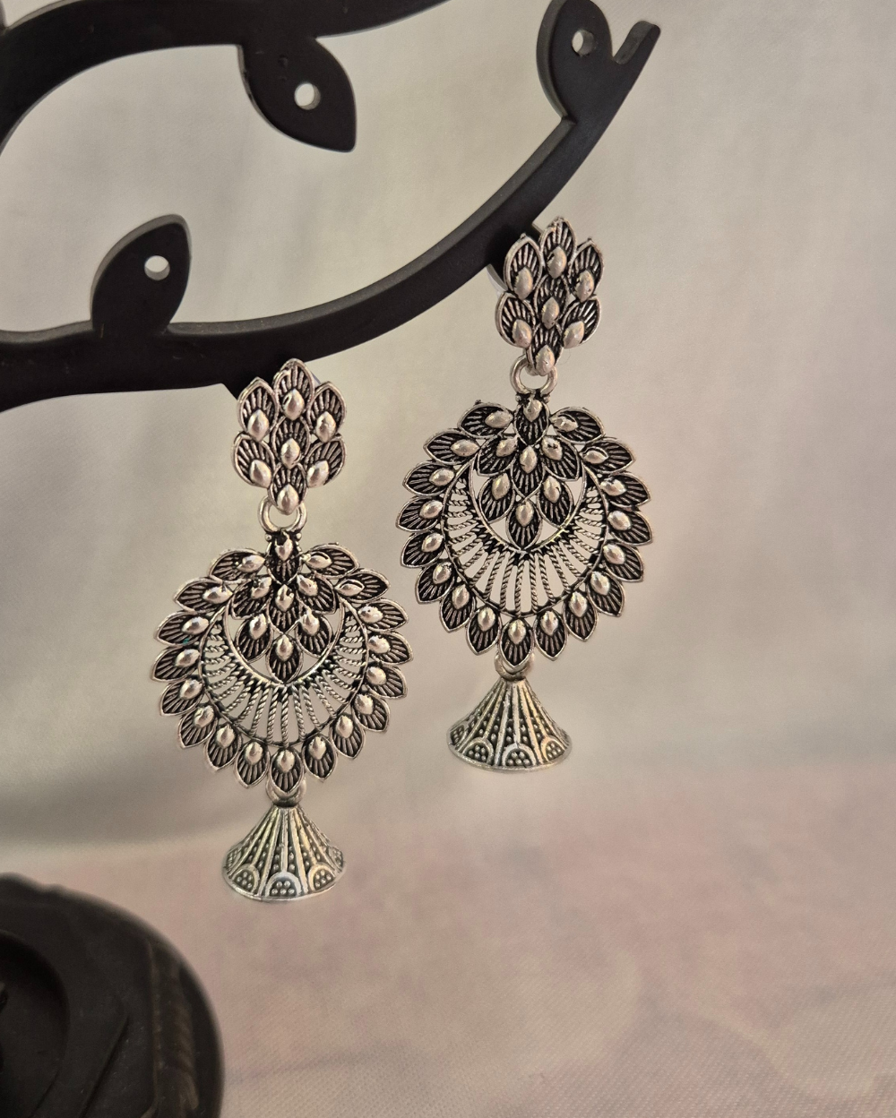 Ornate silver oxidised Earrings