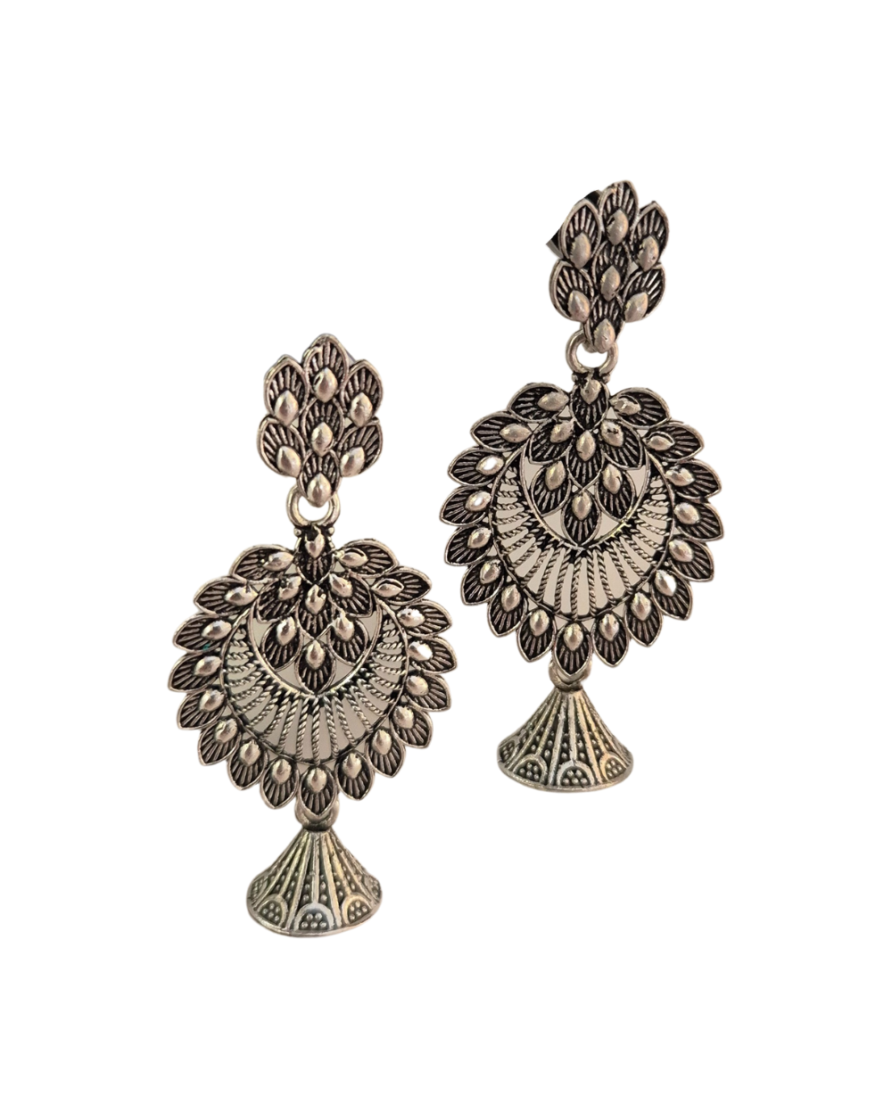 Ornate silver oxidised Earrings