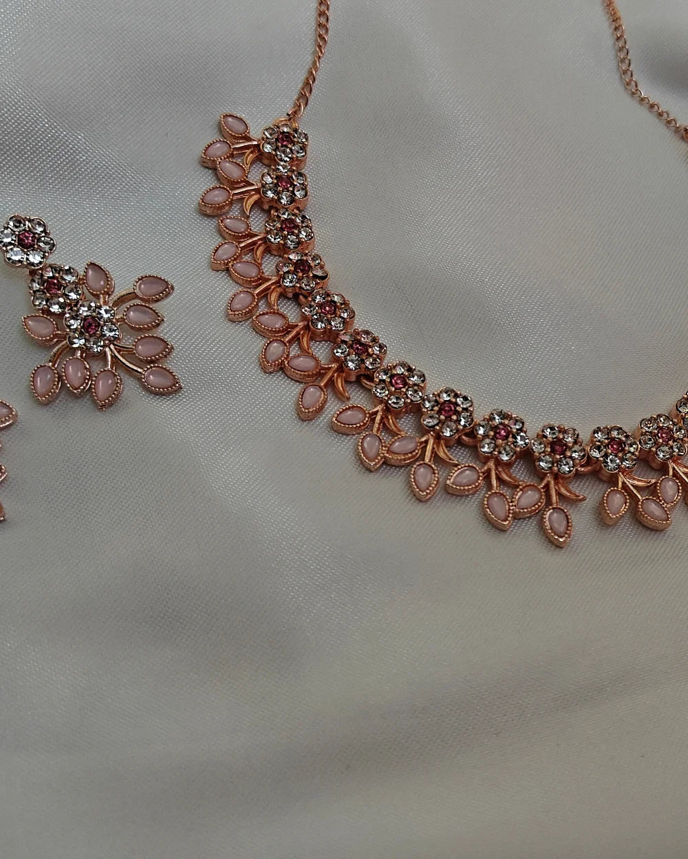 Rose Whisper Necklace and Earrings