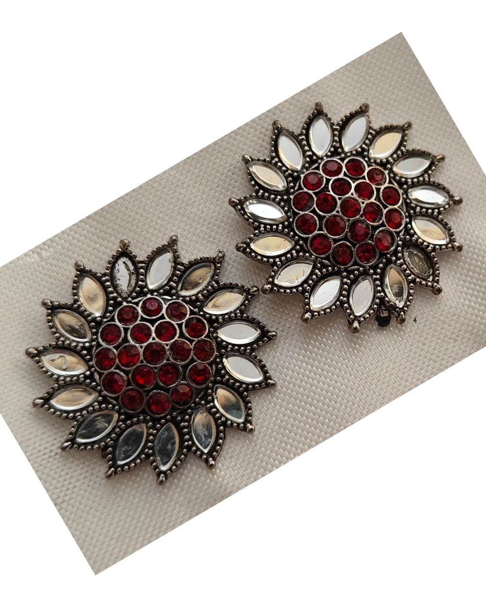 Ornate Floral Stud Earrings