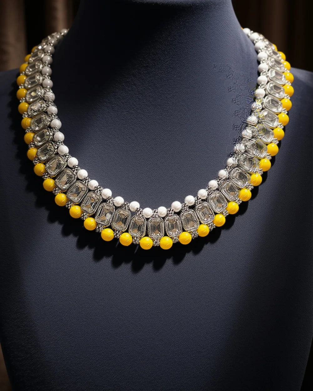 Silver crescent-shaped jewelry set
