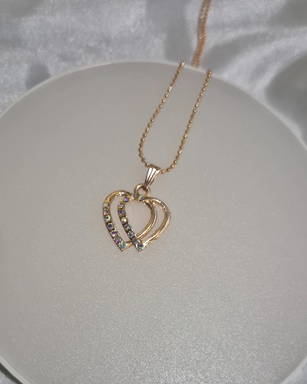 Minimalist Heart Shaped Pendant with Earrings