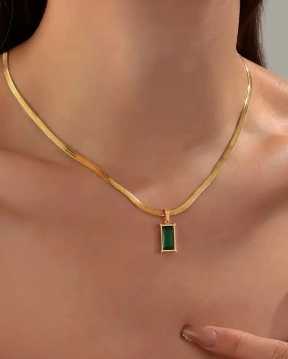 Graceful Glint Snake Chain Pendant