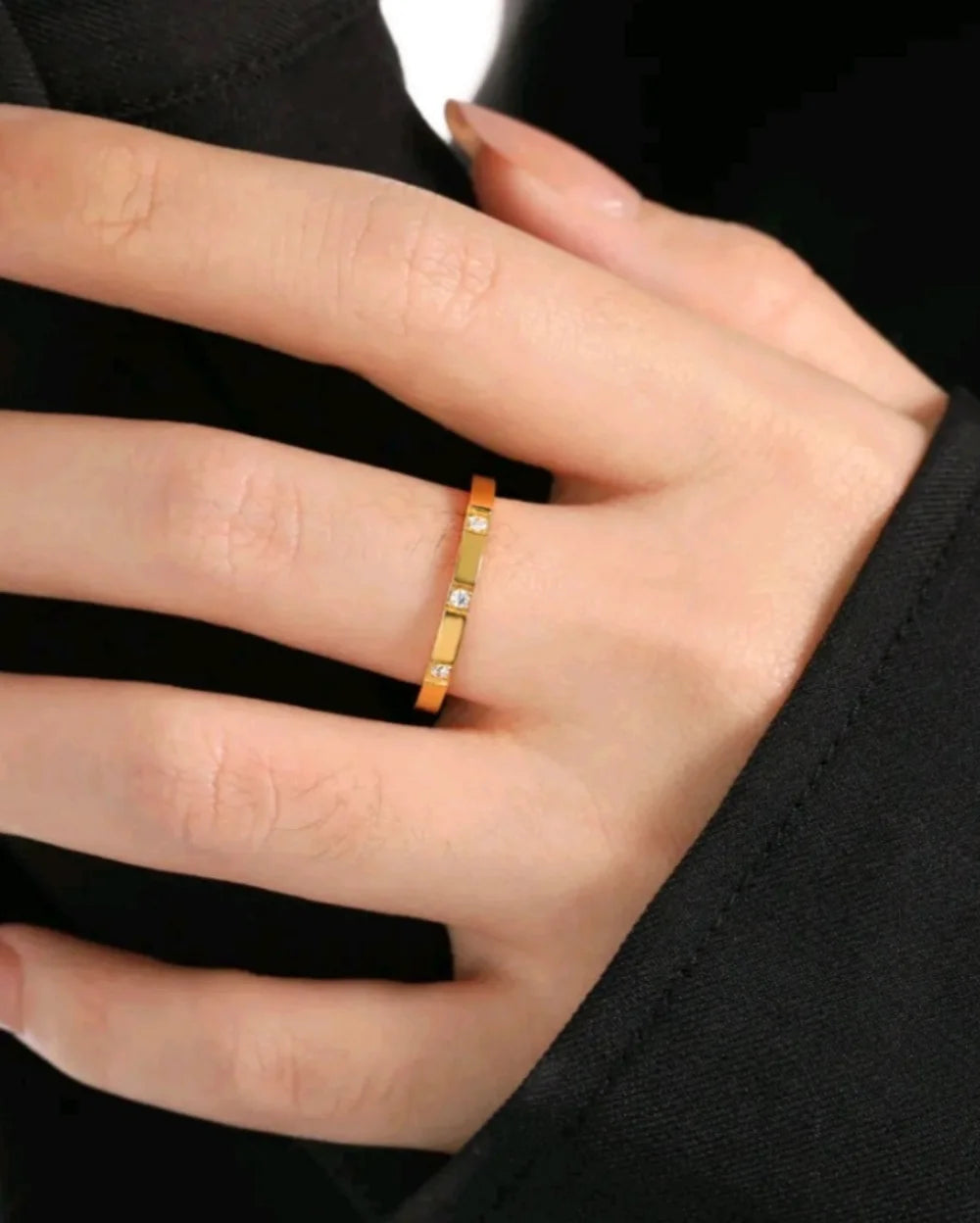 Whisper Stone Golden Ring