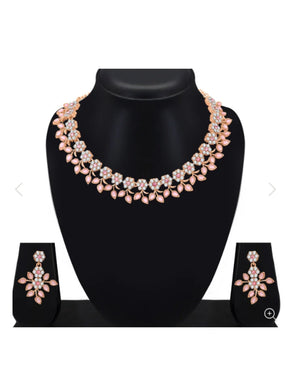 Rose Whisper Necklace and Earrings