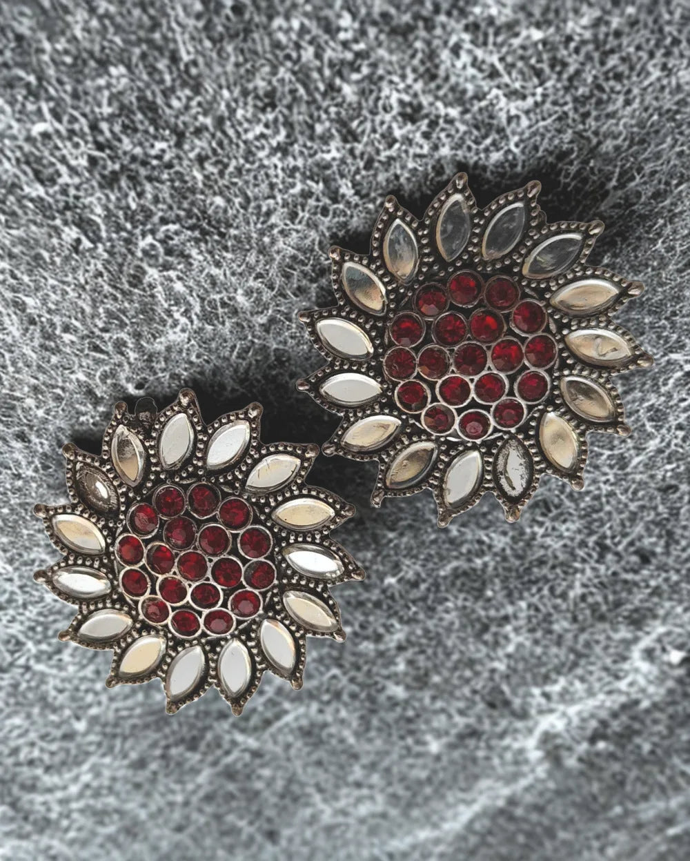 Ornate Floral Stud Earrings