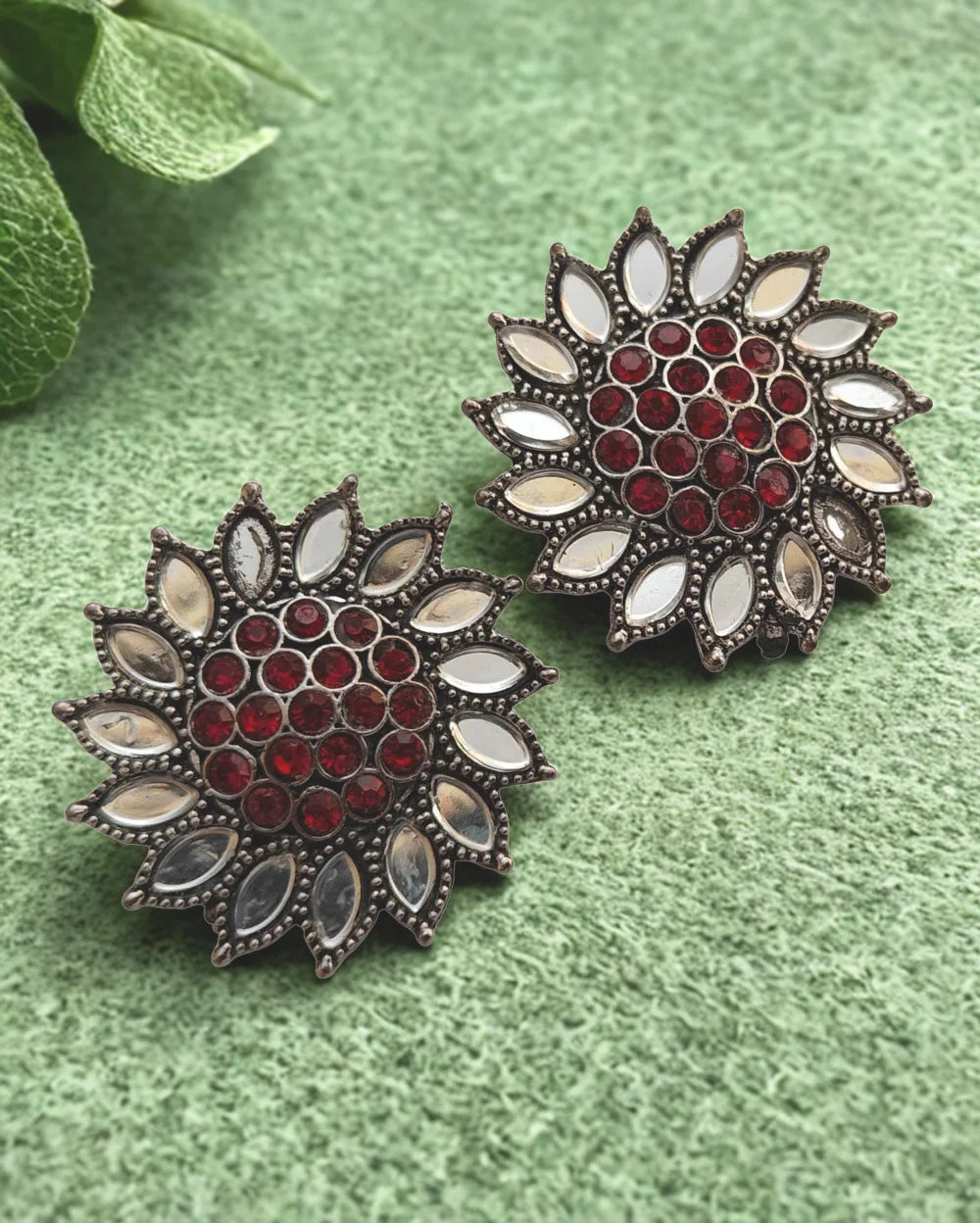 Ornate Floral Stud Earrings