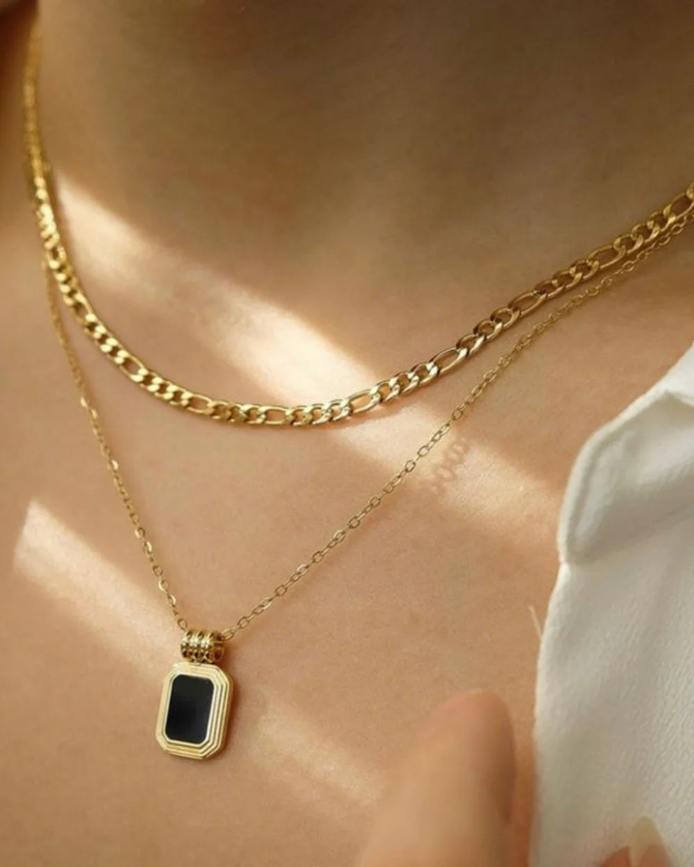 GoldMist Double Chain Pendant