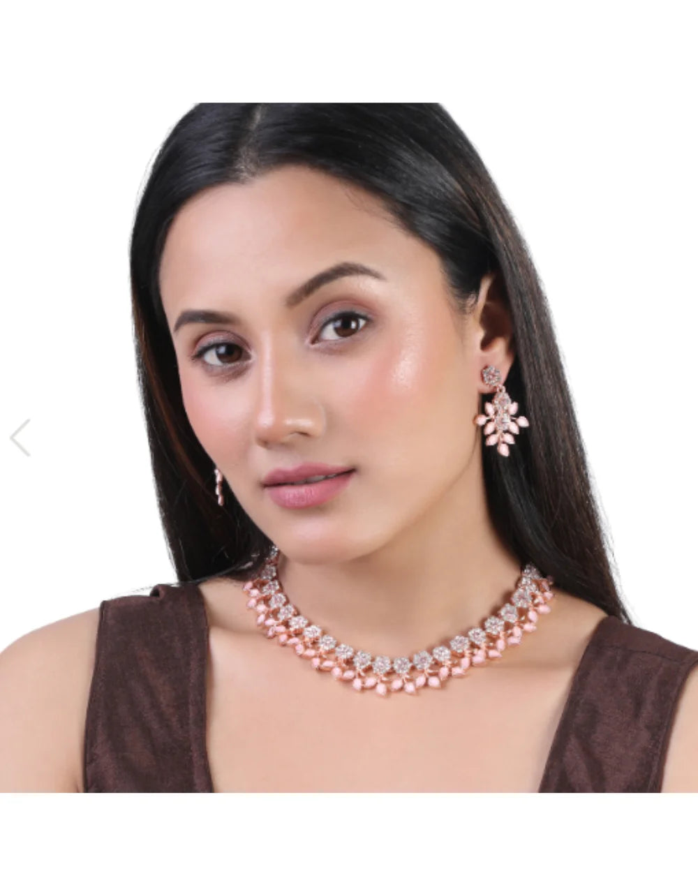 Rose Whisper Necklace and Earrings