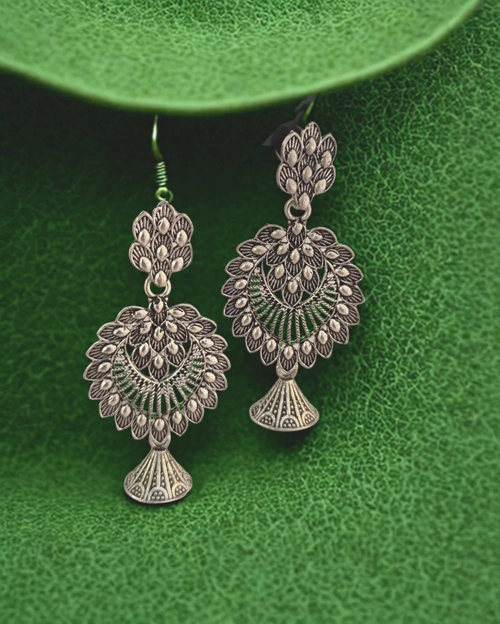 Ornate silver oxidised Earrings