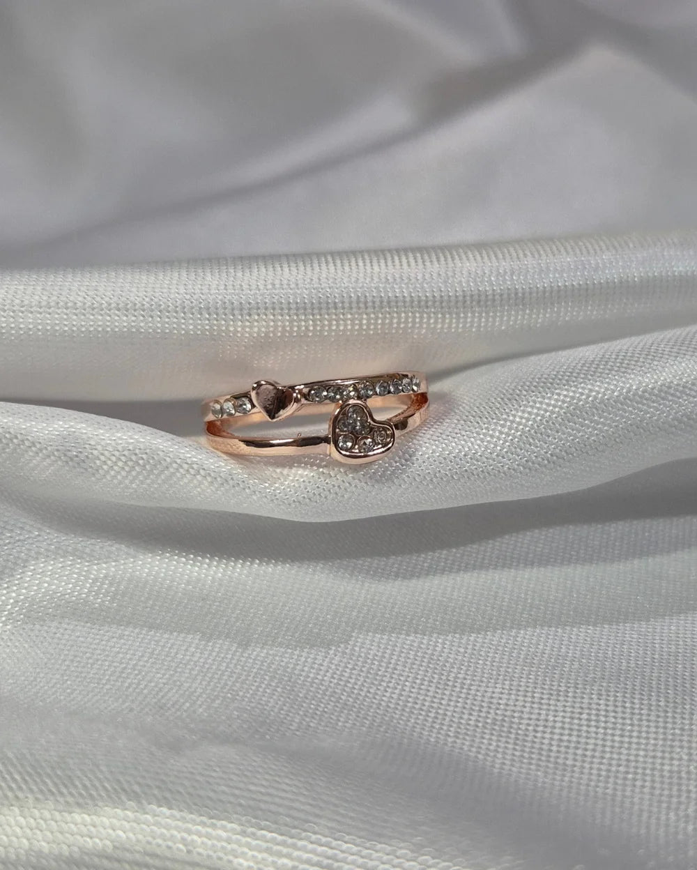 Sparkling Heart Rosegold Ring