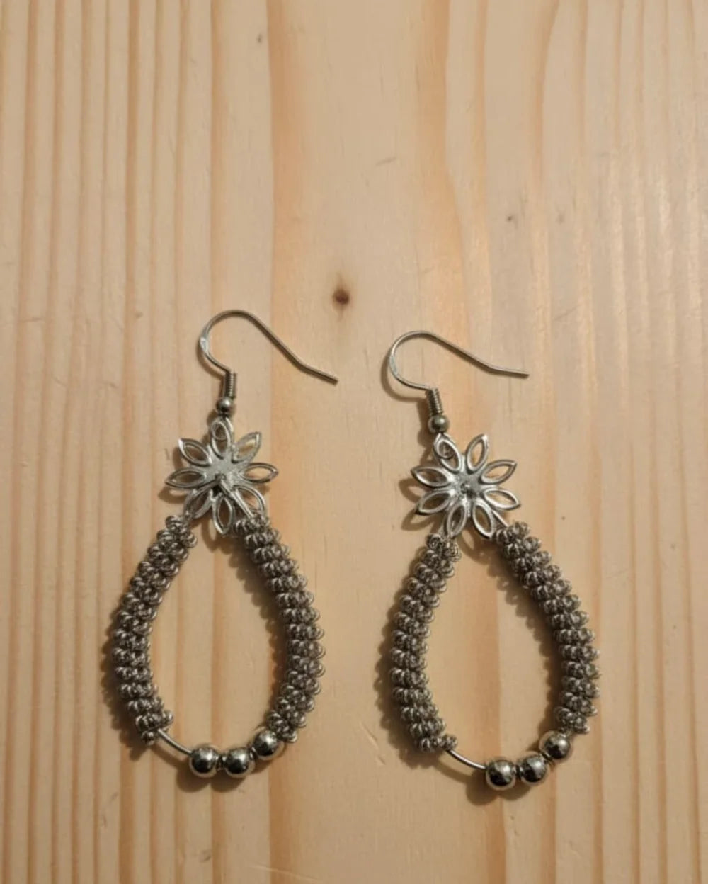Timeless Silver Oxidised Indian Jhumkas