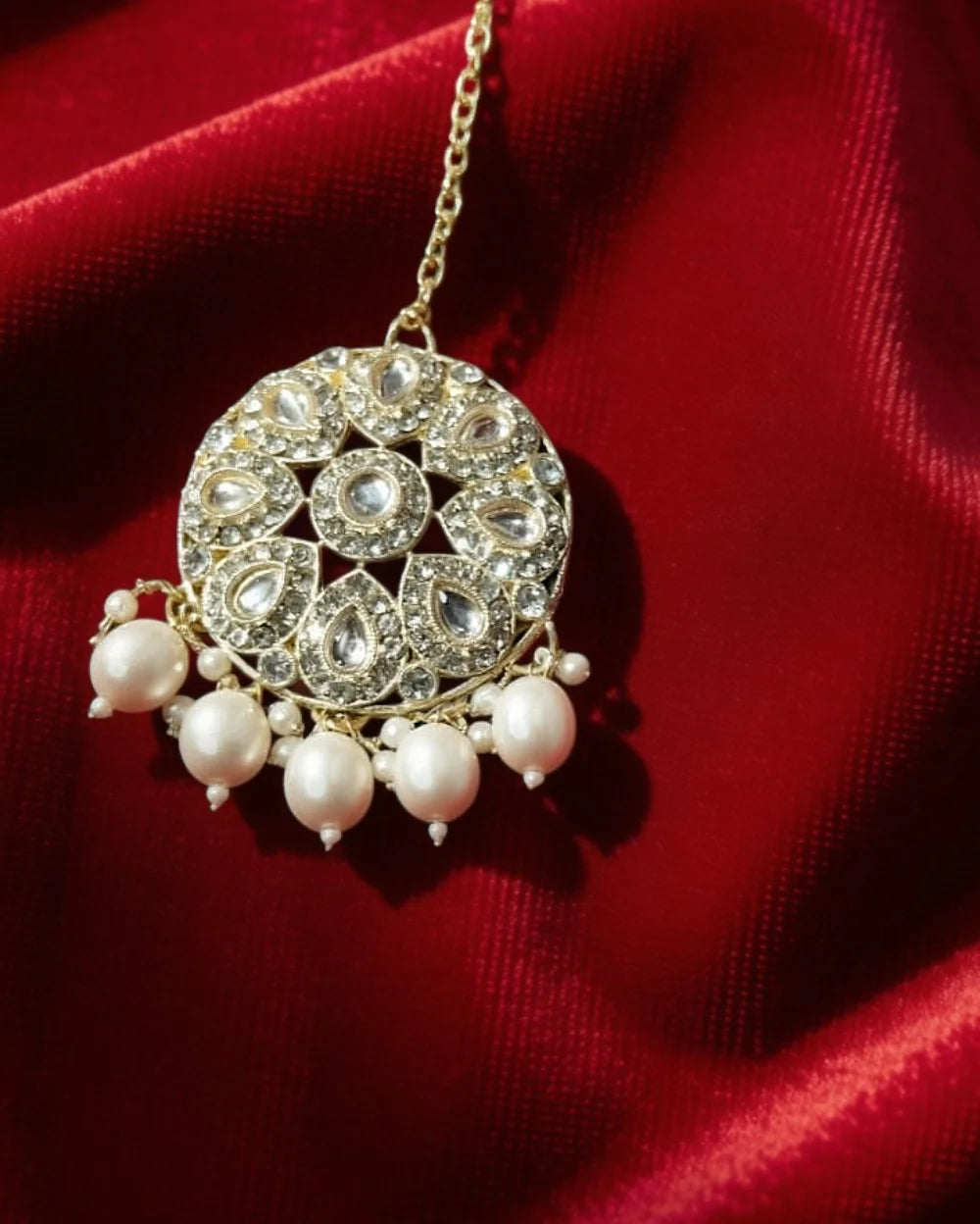 Bela Gold and silver toned Moti Necklace set