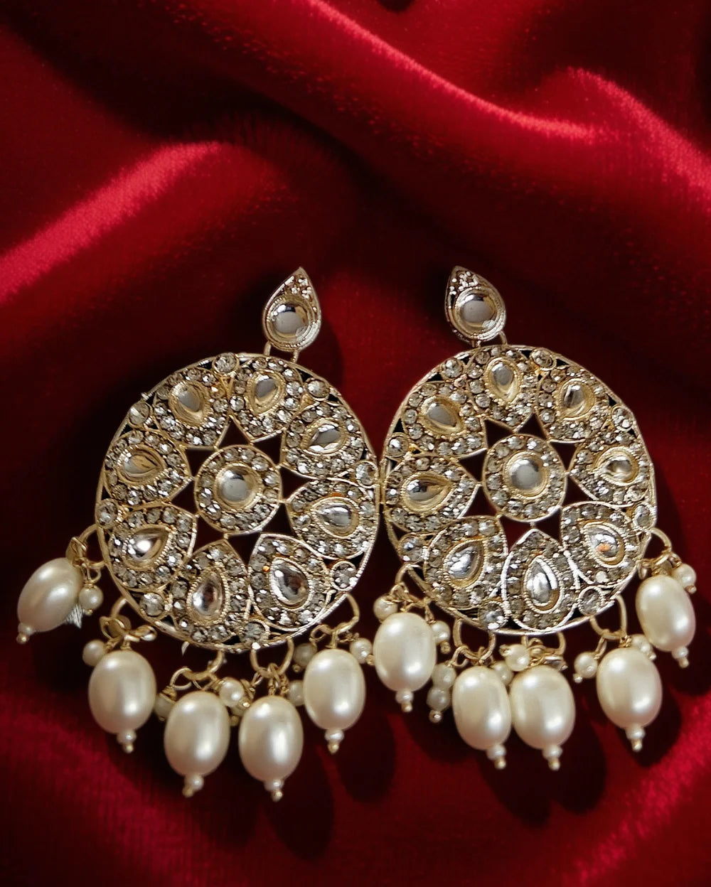Bela Gold and silver toned Moti Necklace set