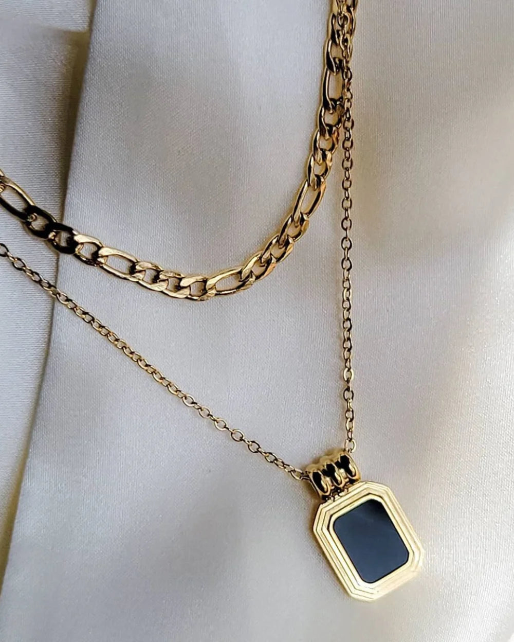 GoldMist Double Chain Pendant
