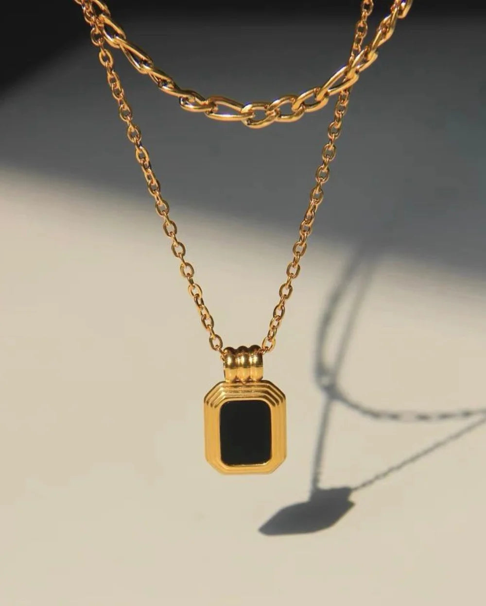 GoldMist Double Chain Pendant